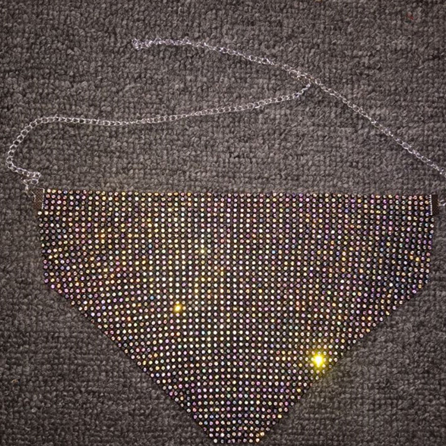 Shining Rhinestone Triangle Face Mask Bling Decoration Crystal Popular Face Mask Jewelry For Women Men Party Face Mask Gift