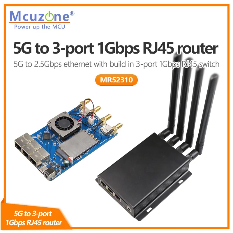 

(model:MR52310),5G to 3-port 1Gbps RJ45 router,5G to 2.5Gbps ethernet with build in 3-port 1Gbps RJ45 switch,RM521F,RM520N