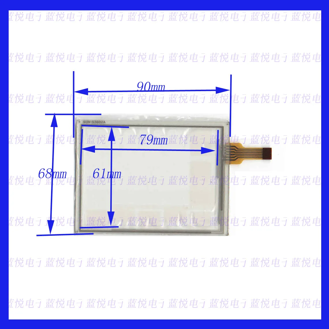 

ZhiYuSun SUN-S3802A 3.8inch Touch Screen 90*68mm Digitizer Welding type compatible For GPS car DVD sensor glass 90*68 S3802A