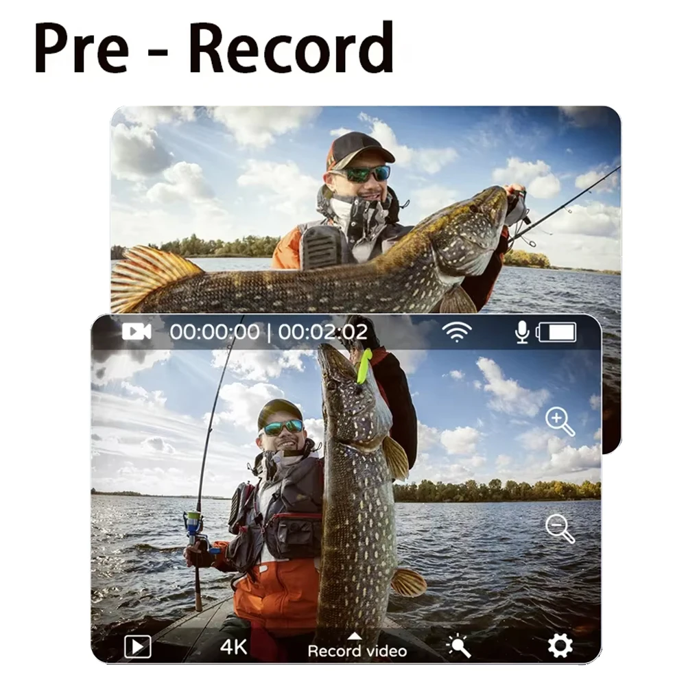 CERASTES 액션 카메라 5K 4K 60FPS WiFi 손떨림 방지 듀얼 스크린 170 °   원격 제어 기능이 있는 광각 30m 방수 스포츠 카메라