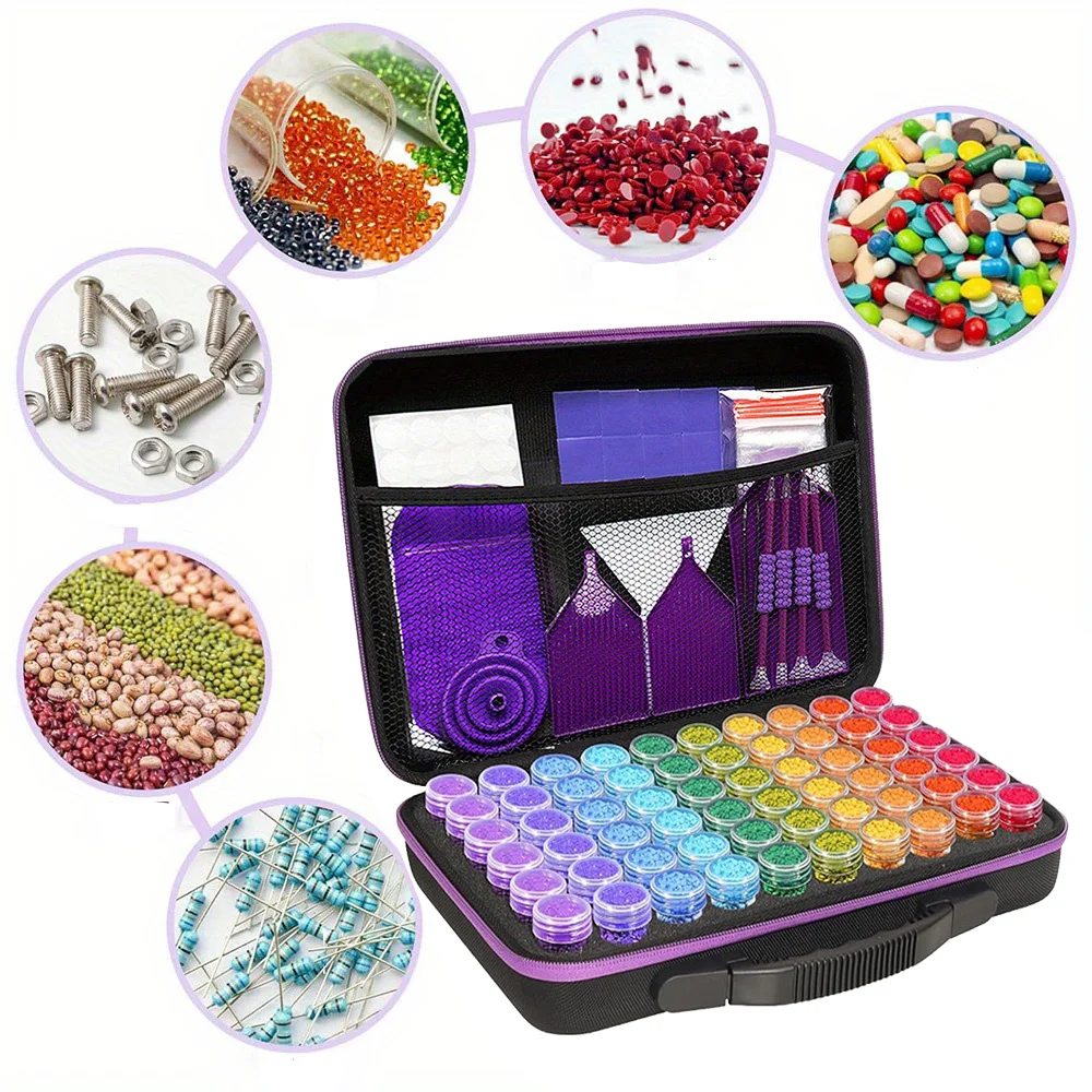 60 Grids Diamond Painting Tools Kits Diamond Paint Accessories Container Storage Bag Grids Box Diamond Painting Accessories Diamond Painting Accessory Box Diamond Painting