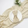 Rustic Gauze Table Runners Beige Cotton Dining table Retro Burr Texture Vintage Home Christmas Wedding Decoration 2