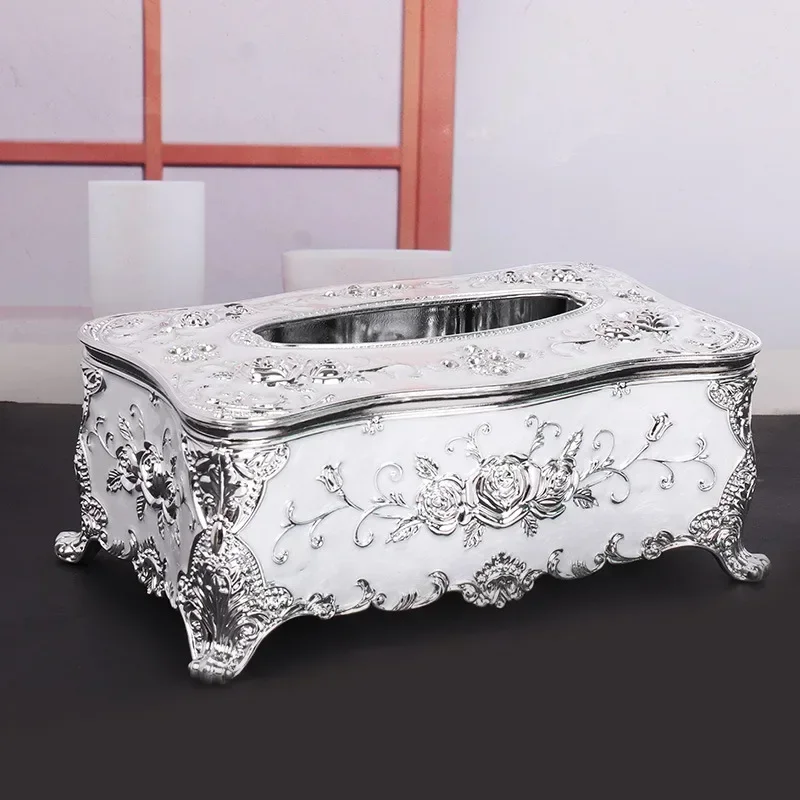 Romantic Flower Rose Figure Enamel Napkin Holder Wedding Luxury Tissue Box Decorative Container Acrylic Napkin Holder Household 5