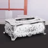 Romantic Flower Rose Figure Enamel Napkin Holder Wedding Luxury Tissue Box Decorative Container Acrylic Napkin Holder Household 5