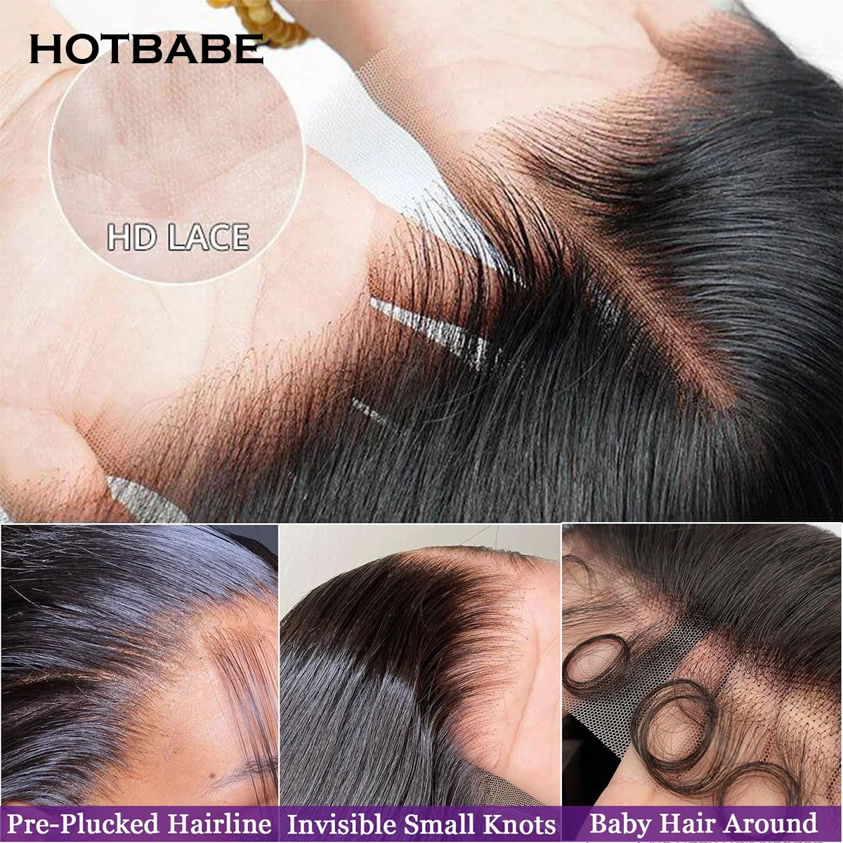Glueless Wigs Real HD Lace Frontal Wig Human Hair Wig For Woman Melt Skins Silky Straight 4×4/5×5 HD Lace Front Wig 13×4 HD Lace - 2