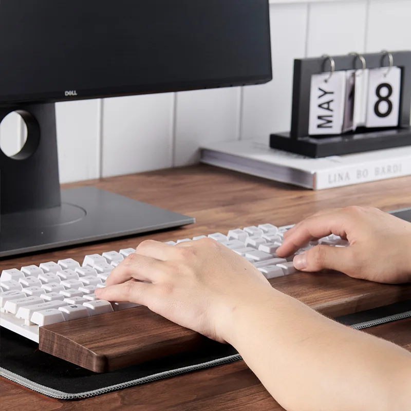 Teclado Mecânico Resto da Mão de Madeira Maciça 87 Chave do Computador Descanso de Palma do Mouse Almofada de Pulso k2 Chave Filco de Madeira Ikbc Resto de Pulso - Imagem 2