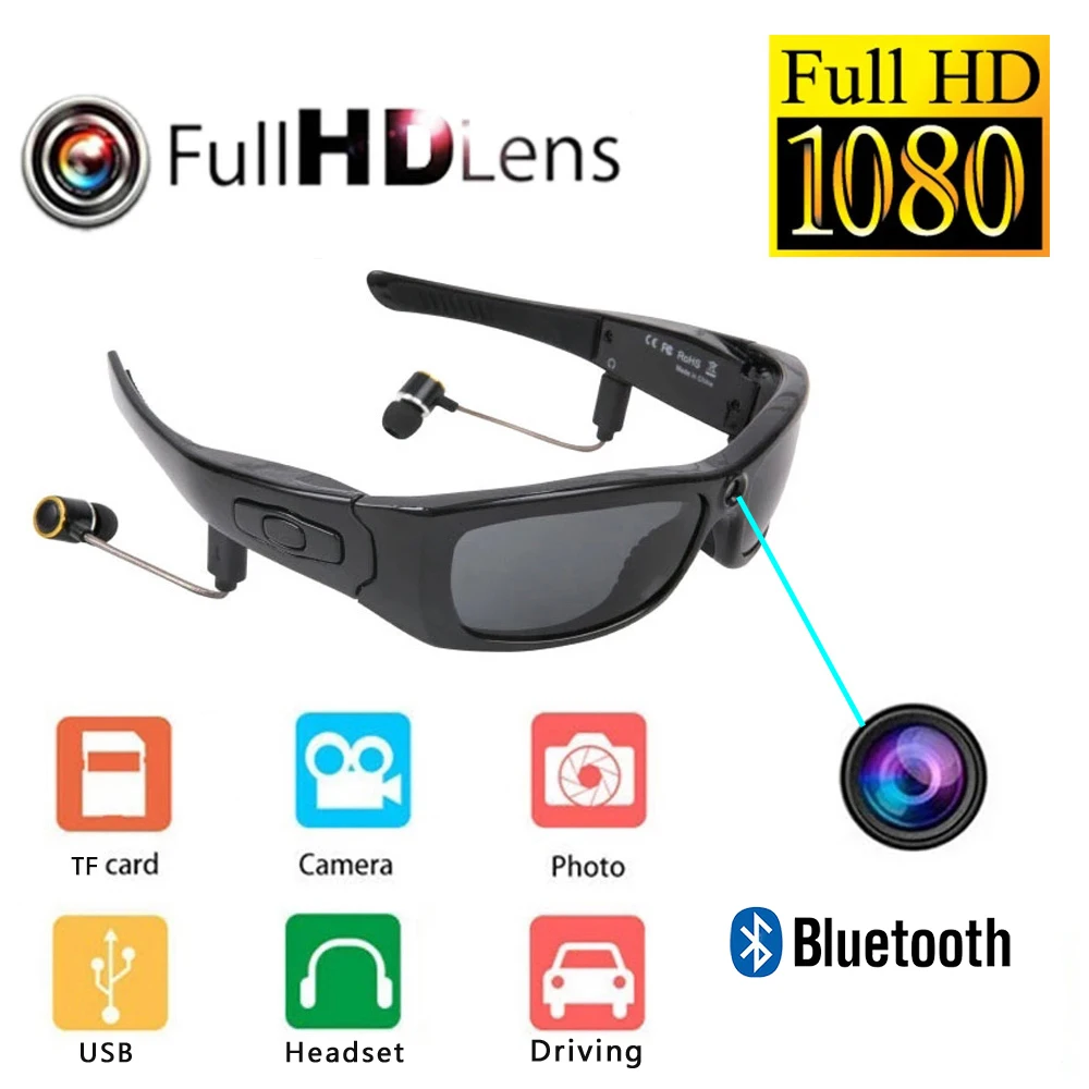 Wearable HD 1080P Glasses Camera Polarized Sunglasses Mini Camera Video