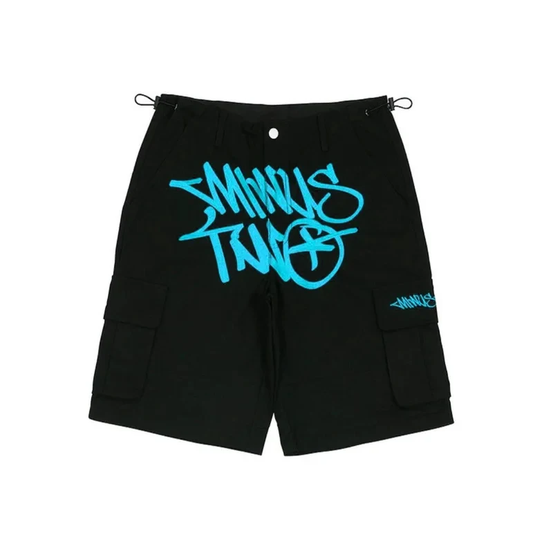 

Minus Two Y2k American Retro Streetwear Cargo Pants Pockets High Waist Straight Short Print Hip Hop Basketball Track Pants 2023