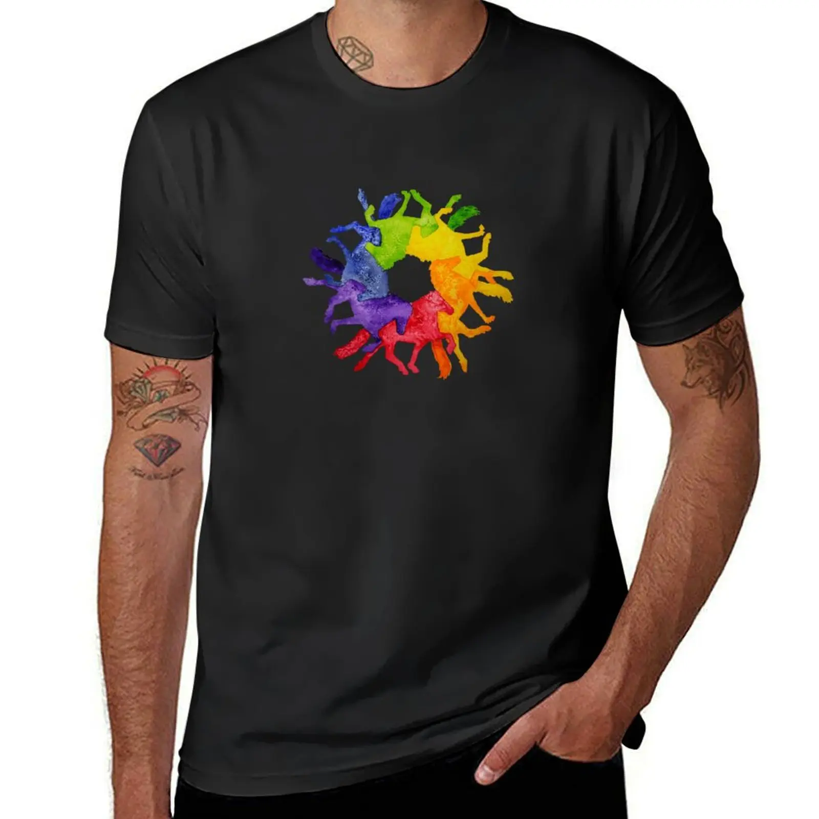 Herd the Rainbow T-Shirt plus sizes hippie clothes boys animal print sports fans t shirts for men