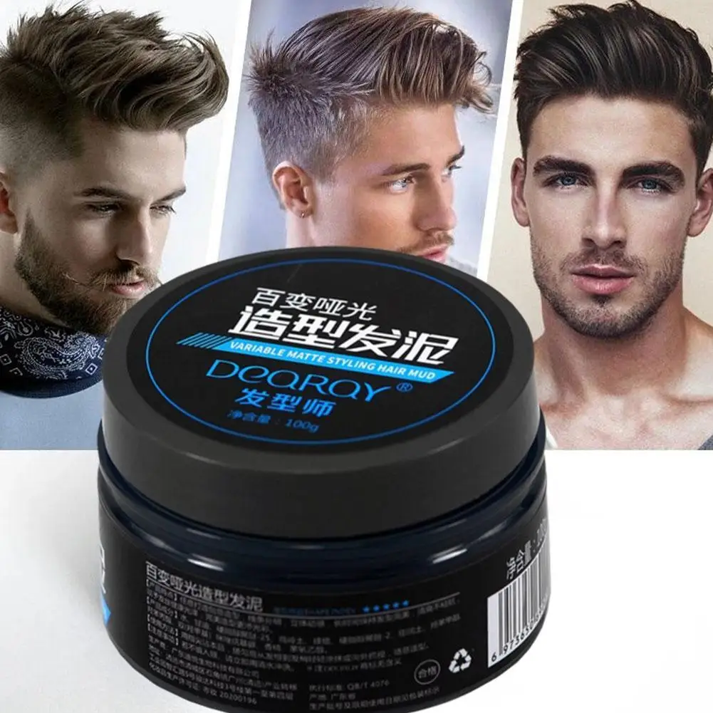 100g Hair Clay Hairstyling Cream For Men Hair Shaping Fluffy Long-lasting Strong Modeling Hold Low Shine Styling Wax Cream
