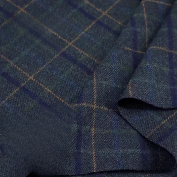 Navy Check Wool Tweed 1