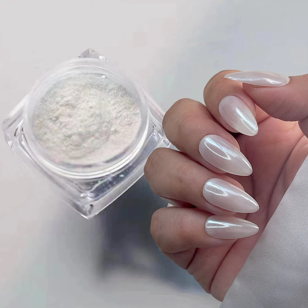 Shimmer Aurora Pearl Glitter Per Unghie Polvere Neon Sirena Sfregamento Polvere Glitter Per Unghie Cromo Specchio Pigmento Olografico Glitter Per Ungh