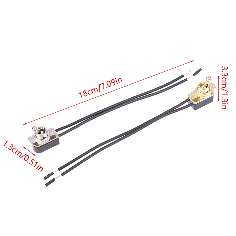 와이어 케이블 접점 스위치, AC 250V 3A On/Off, 미리 배선된 표준 토글 스위치, 전기 장비 액세서리, 1PC