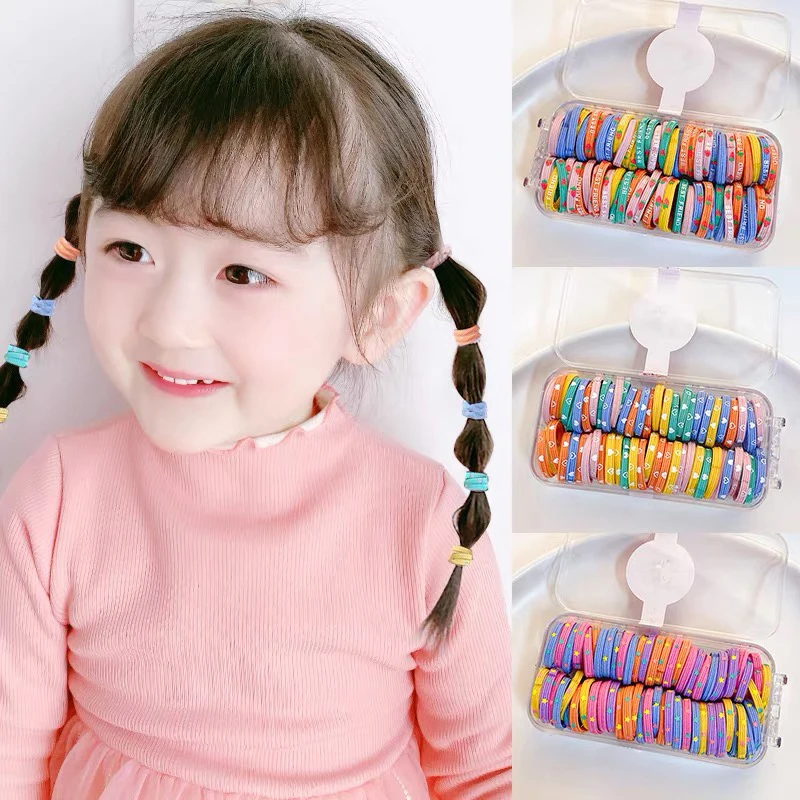 

60 Pcs/Lot Rubber Band Baby Hair Elastic Rope Girl Hair Bands Cute Girls Hair Accessories Colorful Nylon Elastic Headband
