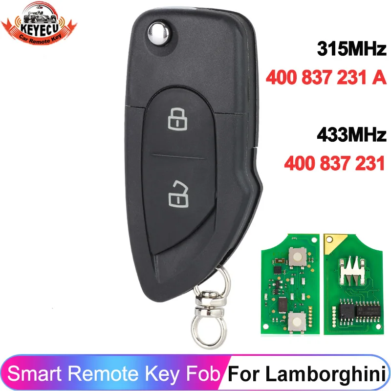 

KEYECU 400 837 231 433MHz 315MHz ID46 / ID48 Chip Keyless Entry Fob For Lamborghini Gallardo FCC ID: MYT8Z0837231 Remote Key
