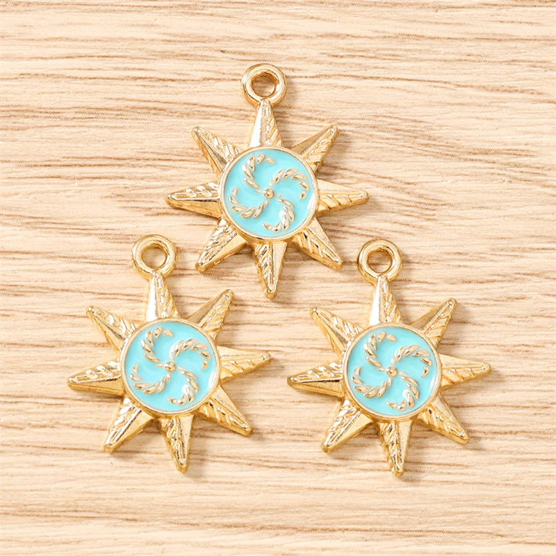10 Stück 20x24mm Niedliche Emaille-Sonnenanhänger für die Herstellung von Ohrhängern, Halsketten, Armbändern, DIY Handgemachter Schmuck, Schmuckzubehör – Detail 8