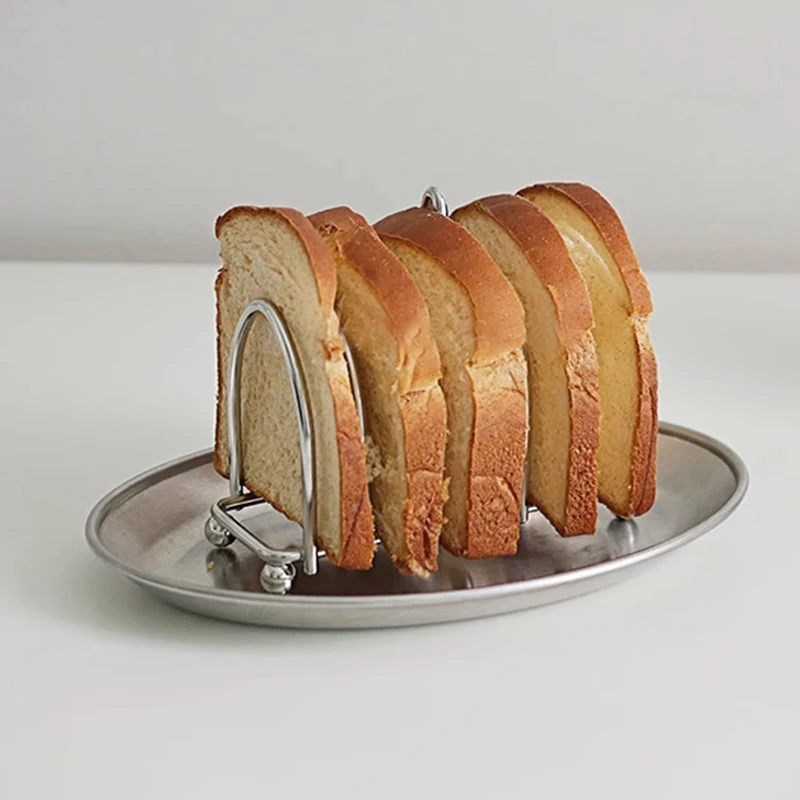 Stainless Steel Toast Bread Rack 6 Slices Food Display Tool For Restaurant Home Bread Holder Kitchen Accessories