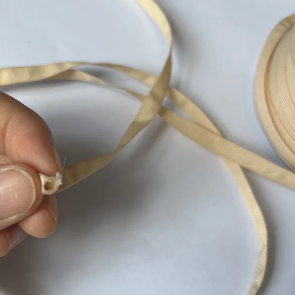 200yards/roll 7mm Double Deck Cannulate Cloth Ribbon For Wig Base Ear Holder Ribbons