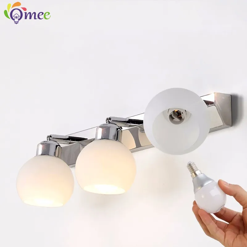 Modern Crystal Bathroom Vanity Lighting Black Chrome Vanity Light Fixtures Stainless Steel Wall Lighting Over Mirror E14 Lights