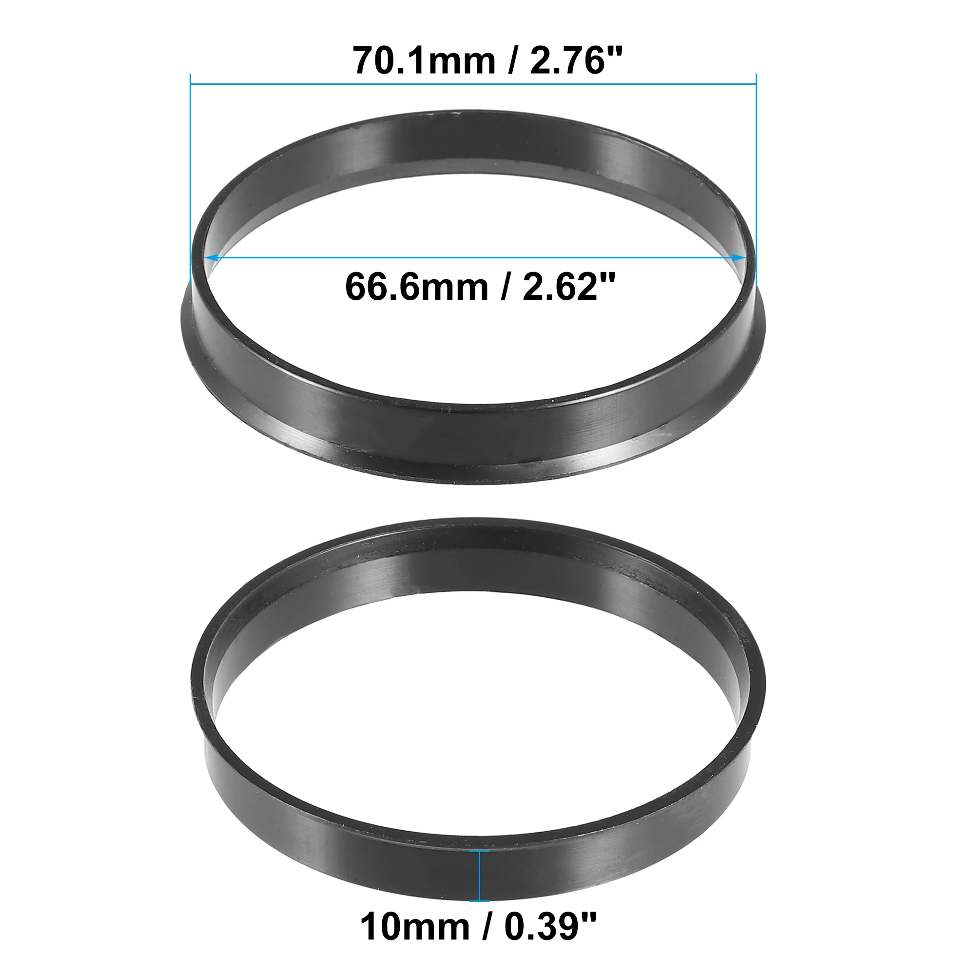 Centreerringen, 4 stuks, 73,1 mm, 74,1 mm, 71,6 mm tot 56,6 mm, 60,1 mm