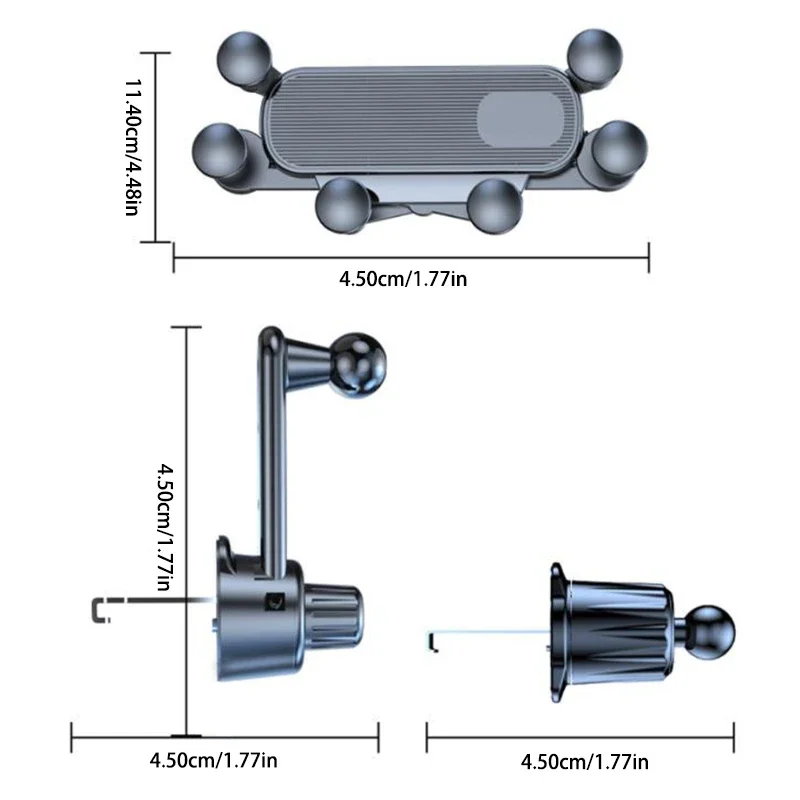 AUTOMECHANIST Gravity Car Phone Holder Interior Air Outlet Vent Cellphone Bracket Extension Bar 360 Rotation Auto Phone Support
