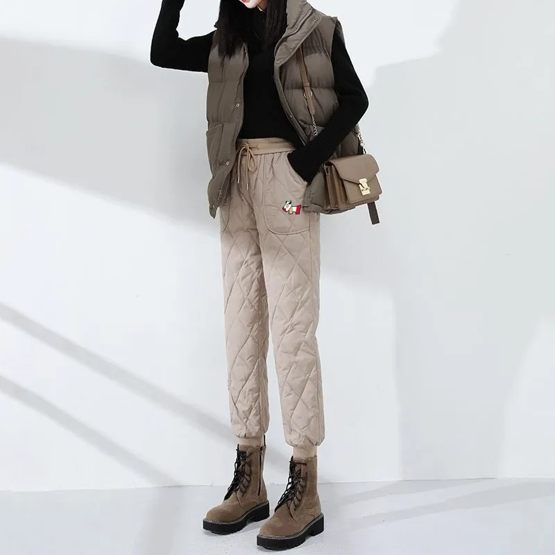 신상바지 High Waist Casual Pants Anew Women Golf Wear Winter Luxury Brand Golf Pants Thickening Sports Women Clothes