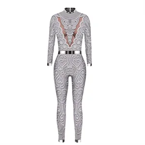 Women Men Future Robot Machine 3D Printed Punk Jumpsuit Halloween Cosplay Costumes Party Role Playing Dress Up Outfit