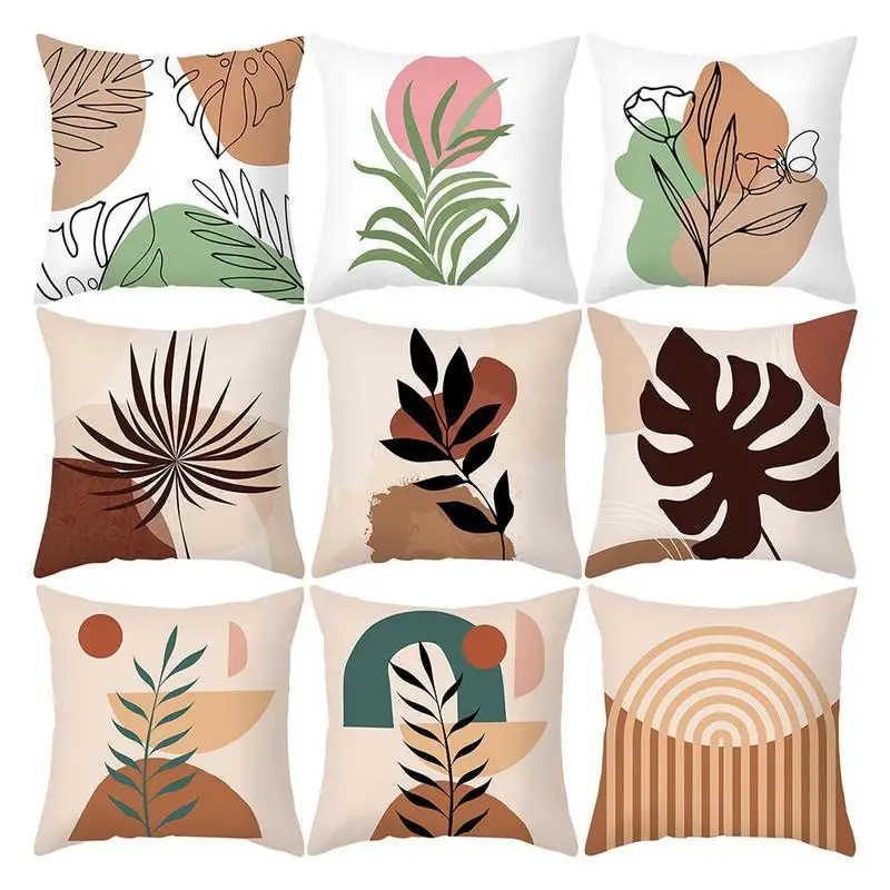 

Leaves Pillow Case Tropical Green Leaf Print Floor Throw Pillow Covers Decorative Cushion Cover For Home Couch Sofa Canvas