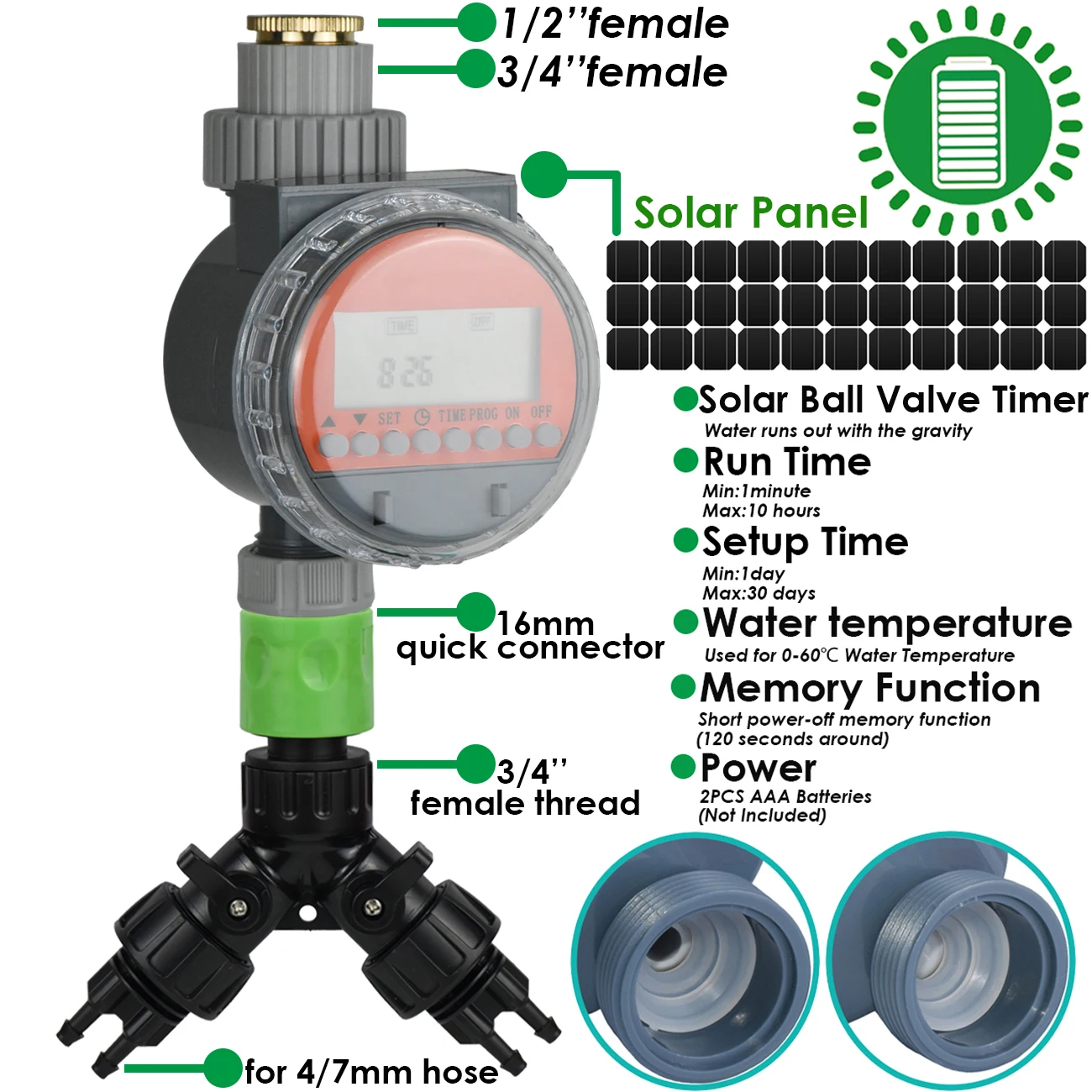 KESLA Solar Power Automatische Bewässerung Tropfbewässerungssystem Kit 4/7 mm bis 3/5 mm Schlauchpfeil für Garten Topfpflanze Bonsai Balkon – Detail 5