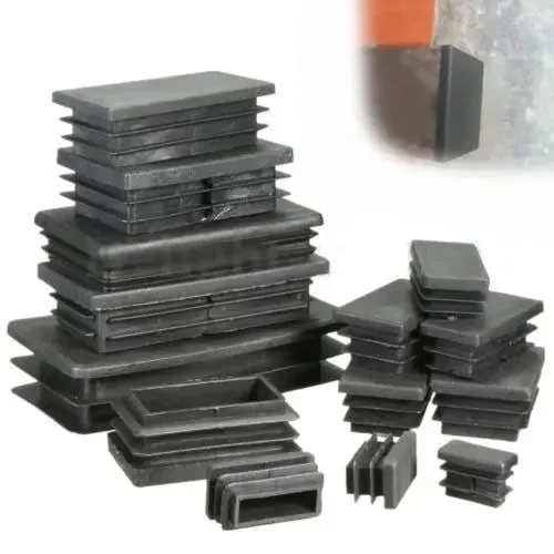 12PCS X Plastic Black Blanking End Cap Insert Tube Pipe Section Cover Furniture Chair Desk Covers