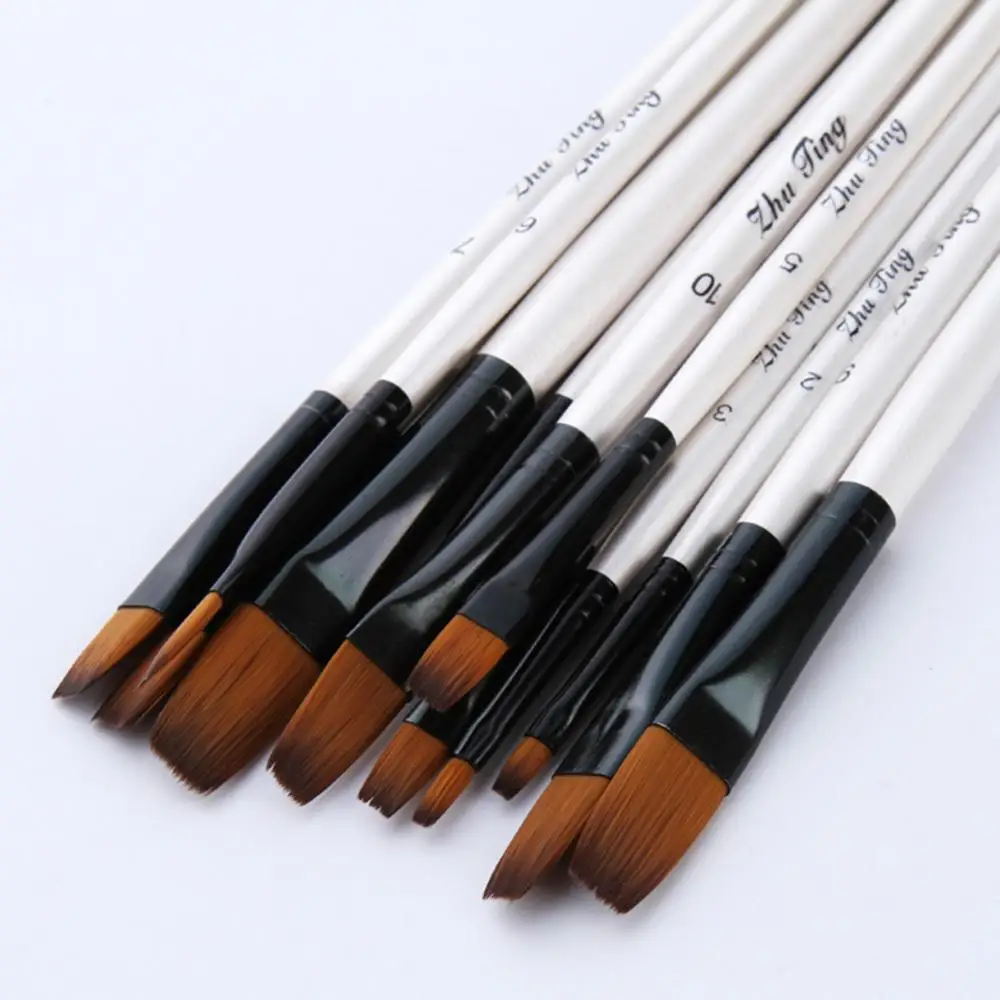 Painting brushes art pens 12Pcs Artists Paint Brush Set Acrylic Watercolor Round Pointed Nylon Tip Hair Watercolor Oil Painting Pen Kids Drawing Brush