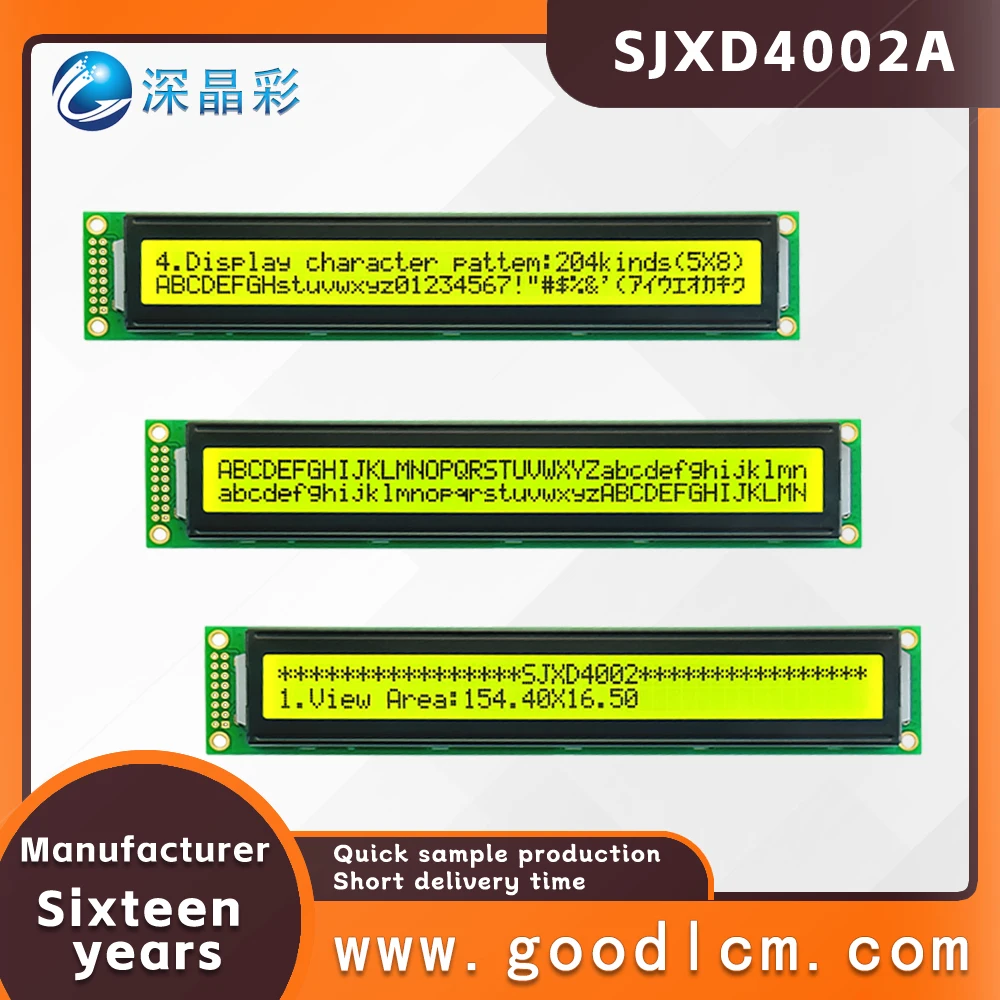 

Льготная цена 40X 2 точечная матрица ЖК-экран SJXD4002A STN желтый положительный символьный дисплей модуль высокая яркость подсветка