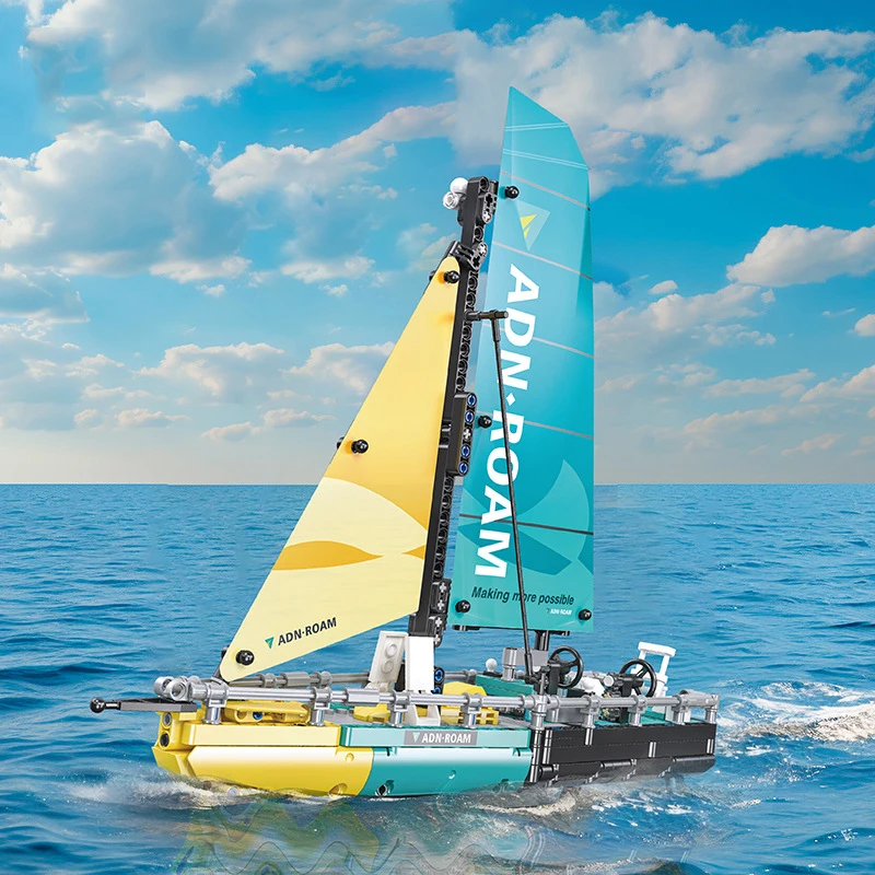 Idea Volvoes Ocean Race Boat Ship Building Block Ocean65 Barca A Vela Assemblare Modello Costruzione Mattoni Collezione Di Giocattoli Per Regalo Ragaz