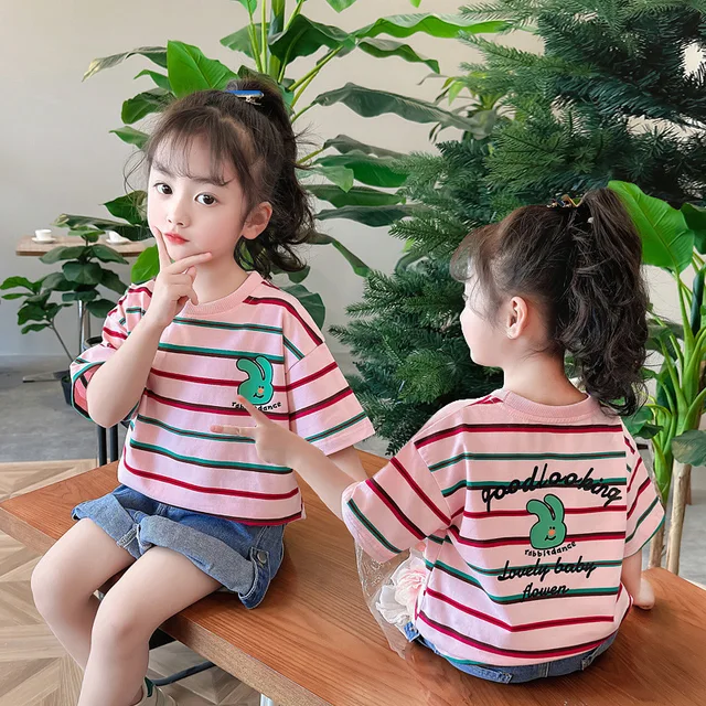 2023 Korea Summer Junior Girl T-Shirt: trendy and comfortable tee for kids