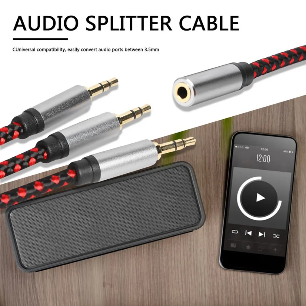 Enhanced Audio Splitter: Triple Way 3.5mm Aux Male to Female Adapter