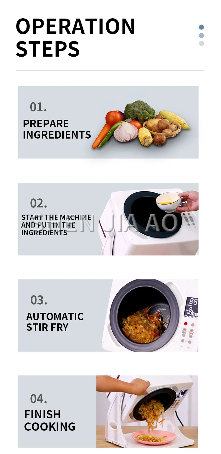 Description Picture 5 of itemAutomatic Cooking Machine 6L 2500W Commercial/ Household Cooking Robot Non-stick Wok Deep Pot Automatic Stir Fry 220-240V