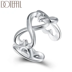 Heart Ring Silver Color For Women Man Wedding Engagement Party Fashion Charm Jewelry