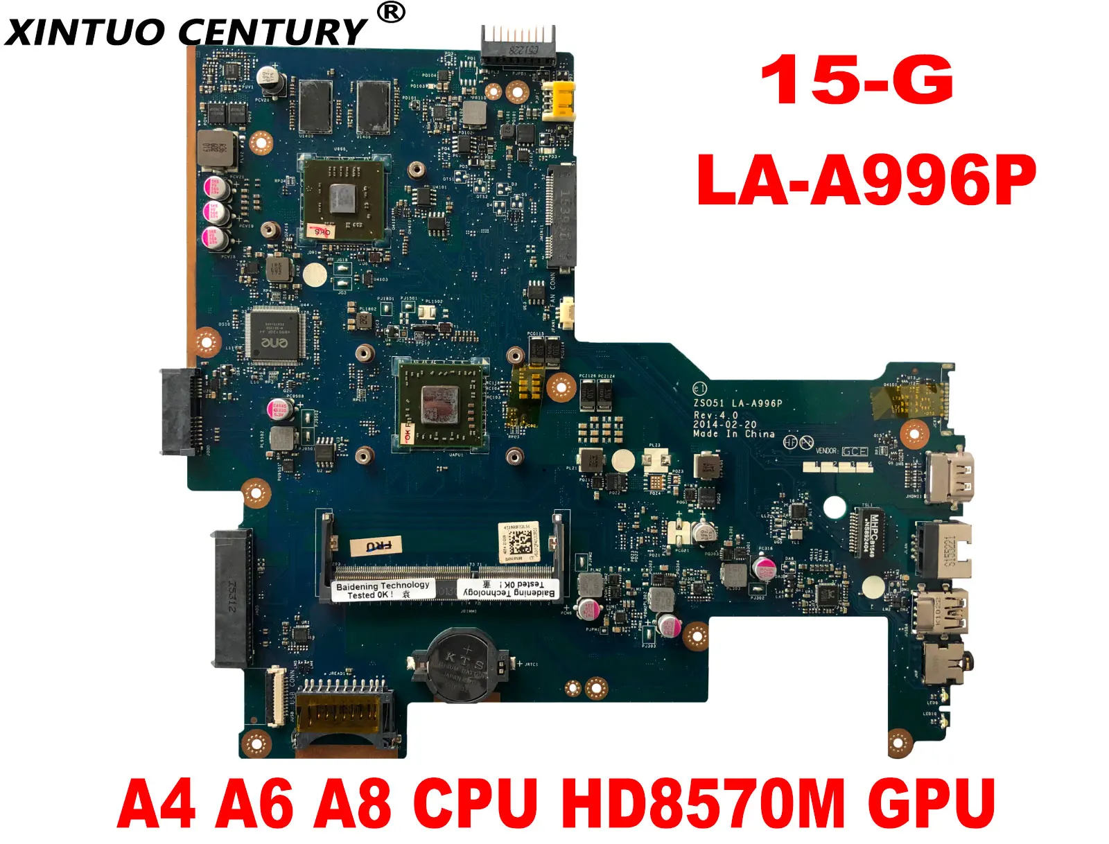 

Материнская плата ZSO51 для ноутбука HP 15-G с процессором A4 A6 A8 HD8570M GPU DDR3 100%
