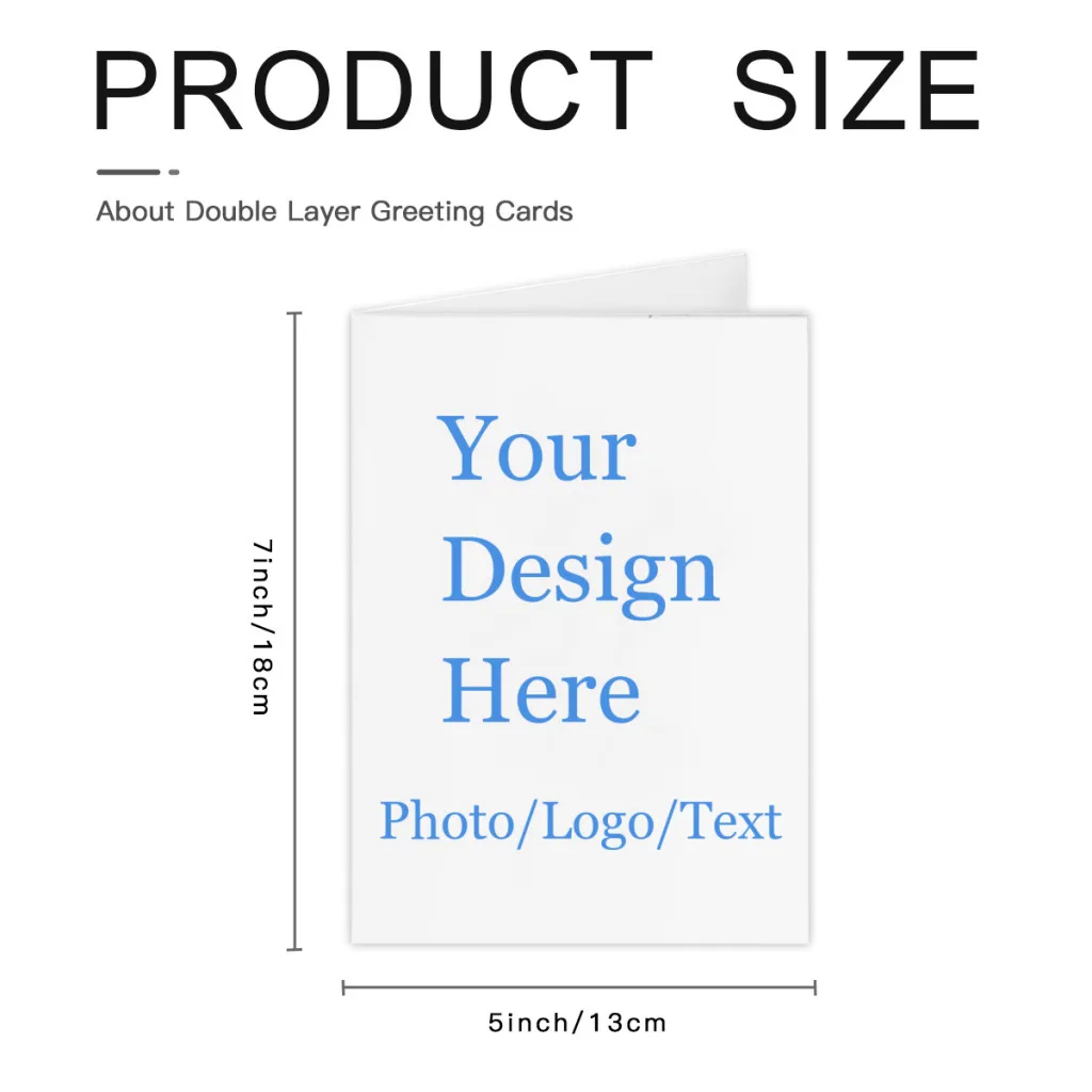 Personalized Greeting Cards with Envelopes Card Your Photo Text for Birthday Wedding Graduation Thank You Card