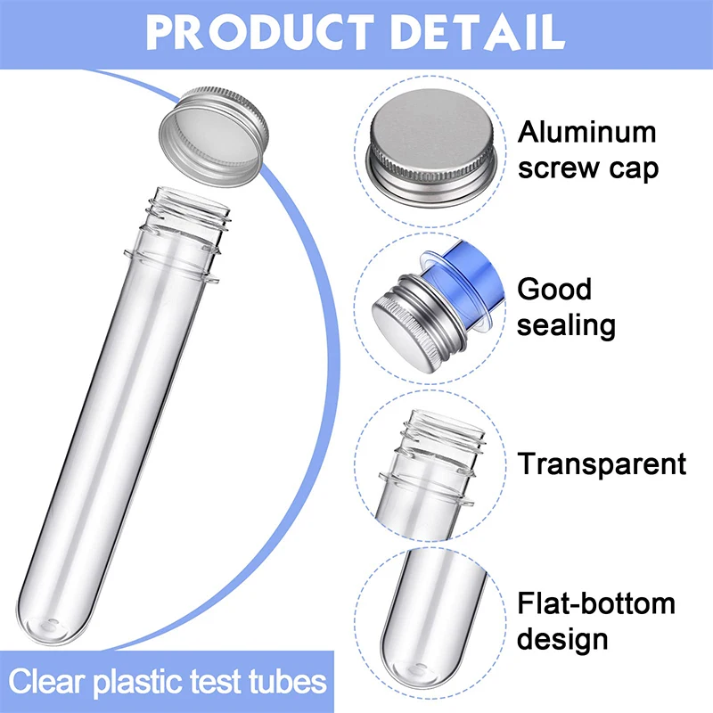 Clear Plastic Test Tubes 10Pcs 40ml Clear Bath Salt Tubes Test For Plants Scientific Experiments Candy Storage