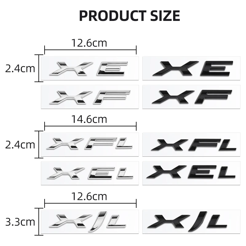 재규어 XE XEL XF XFL XJ XJL 자동차 스타일링, 3D ABS 크롬 엠블럼, 자동차 배지 스티커 데칼, 자동차 액세서리