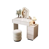 Chambre à coucher femmes coiffeuse luxe bois rangement miroir coiffure coiffeuse maison blanc Muebles De dortoir meubles 6