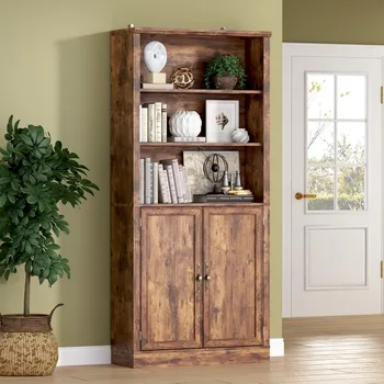 71.4" Tall Bookshelf with Cabinet 1