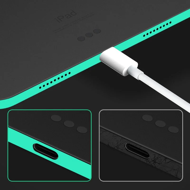 IPad Pro 2021 2020 2018 12.9 11 Air4 10.9 Mini 6 8.3 다채로운 발광 프레임, 어두운 측면 필름 커버 보호대 스티커