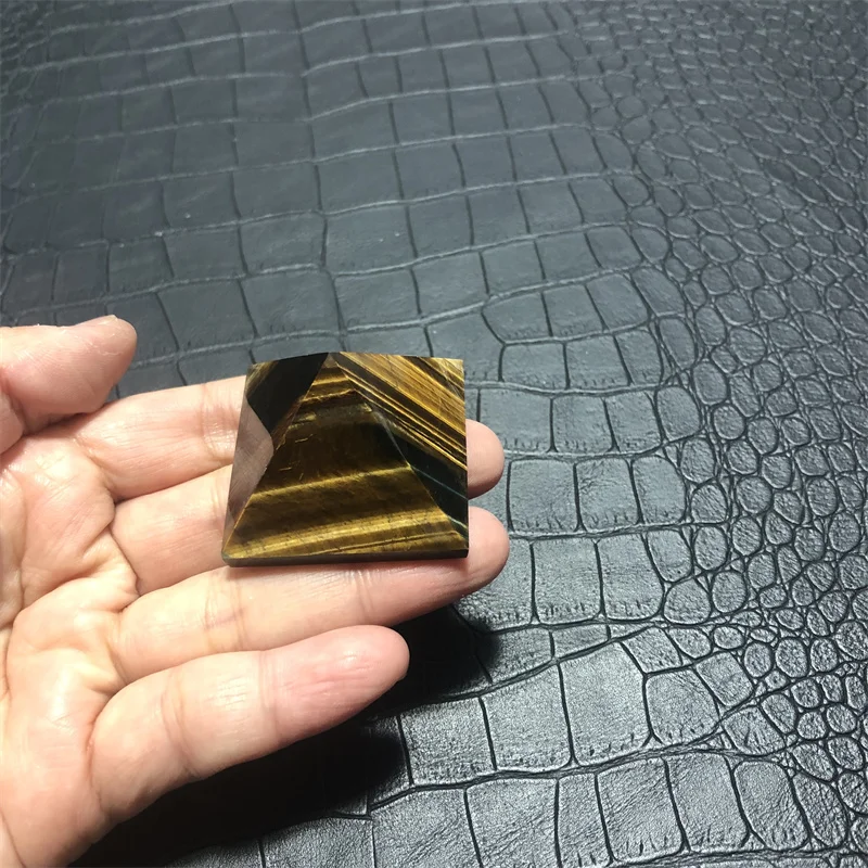 Natural Yellow Blue Tiger Eye Meditation Quartz Crystal Tiger Eye Pyramid Stone Chakra Stone healing Reiki  Home Decoration 6