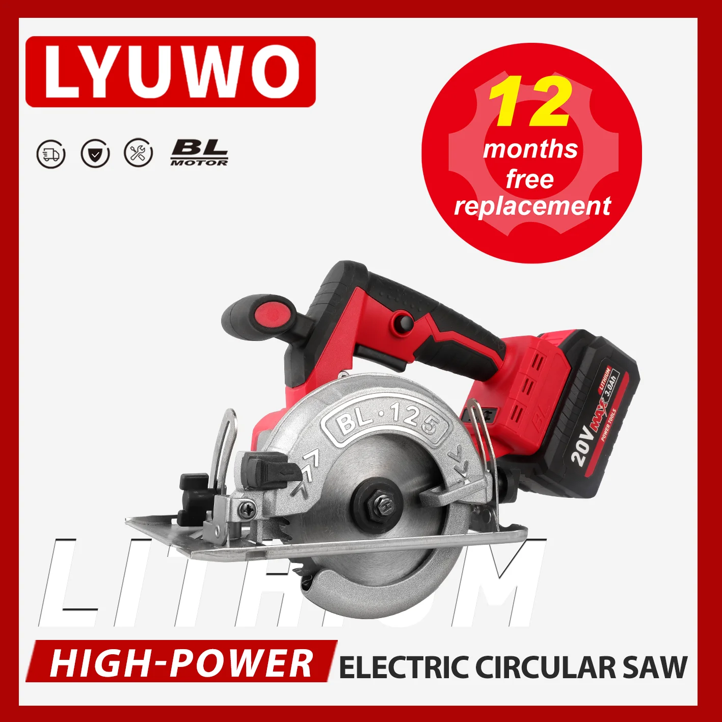 

20V Brushless Circular Electric Saw Blade Cordless Circular Saw Woodworking Cutting Sawing Machine Tool