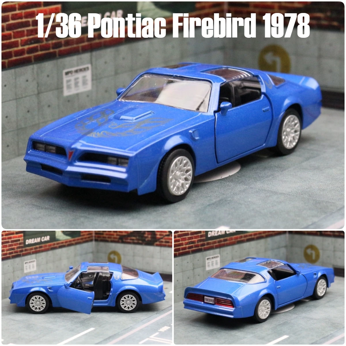 1977 Pontiac Firebird ミニカー レプリカバックル付き 1977 Pontiac Firebird Trans Am Black with Replica Buckle