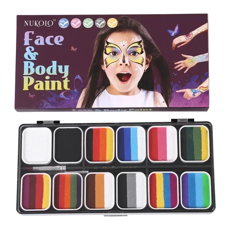 Large Capacity Multi-Color Water-Soluble Body Paint Pigment Children's Face Paint Safe and Non-Toxic Cosplay Makeup Face Paint 5