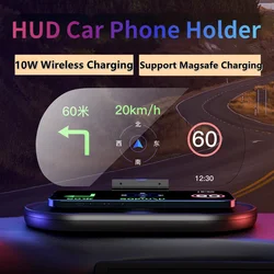 HUD – support de Navigation pour voiture, chargeur sans fil, affichage tête haute, projecteur de téléphone portable, accessoires de voiture 