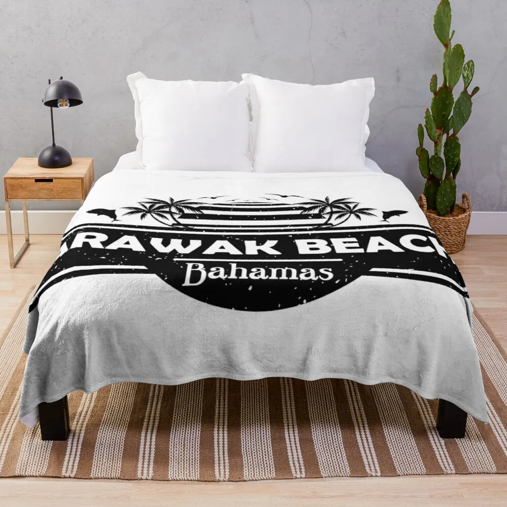 

Arawak Beach Bahamas, Palm Trees Sunset SummerThrow Blanket Personalized Gift Fluffy Soft Blankets